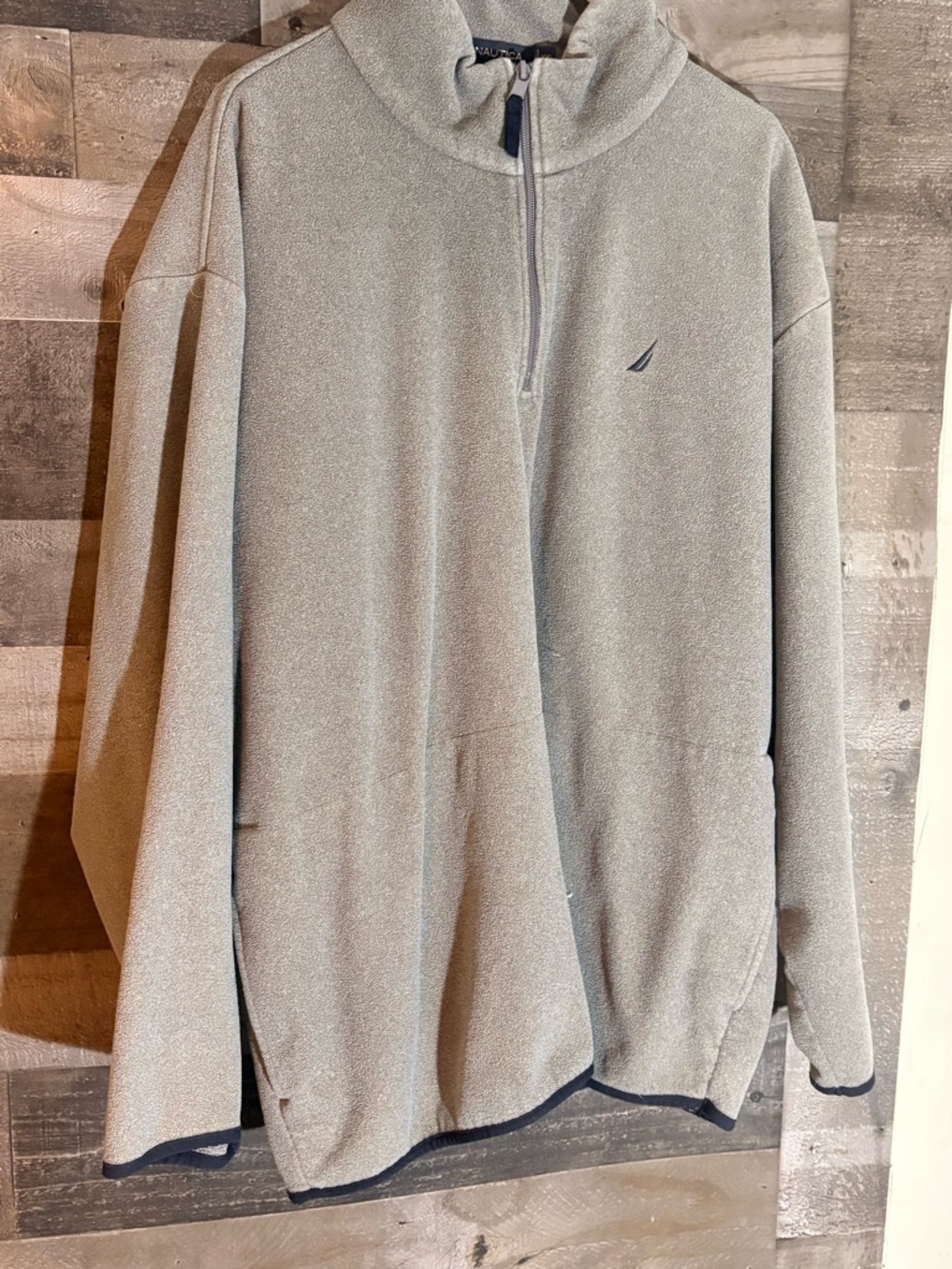 Nautica Men’s Light Gray Half-Zip Fleece Pullover